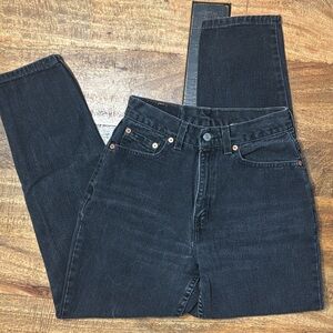 Levi’s 512 Slim Fit Tapered Black Denim Jeans Black Batwing vintage 2000